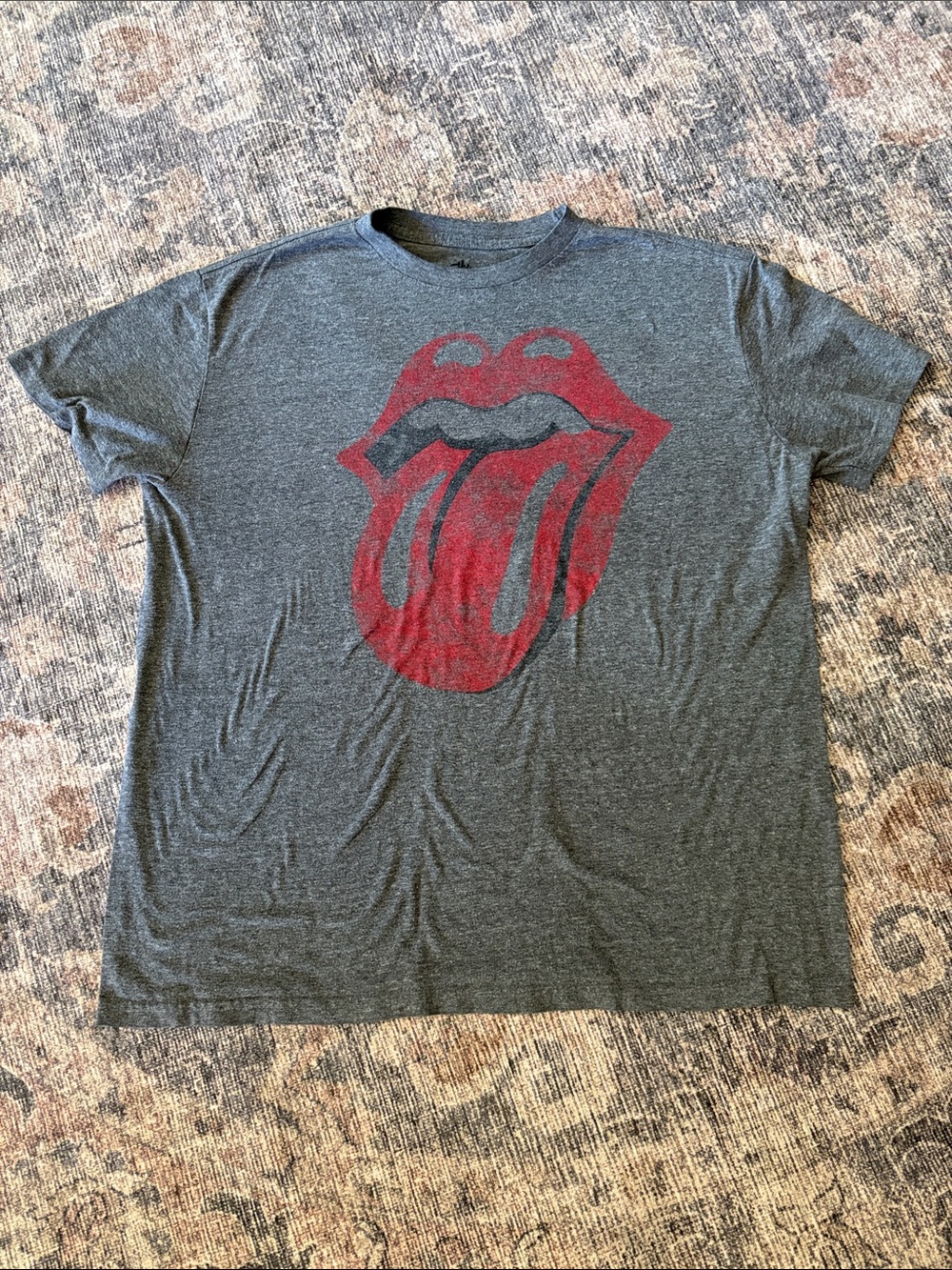 the Rolling Stones Gray Tee with Red Graphic
